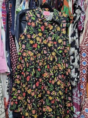 kate spade Black Floral Collar Sleeveless Kids Dress